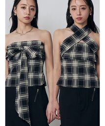 MURUA | マルチwayチェックベアブラウス(Tシャツ/カットソー)