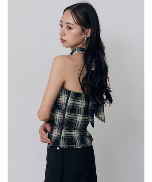 MURUA(ムルーア)の「マルチwayチェックベアブラウス(Tシャツ/カットソー・レディース・ブラウン/ネイビー/ブラック・FREE)」の18枚目の写真