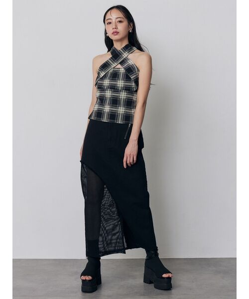 MURUA(ムルーア)の「マルチwayチェックベアブラウス(Tシャツ/カットソー・レディース・ブラウン/ネイビー/ブラック・FREE)」の20枚目の写真