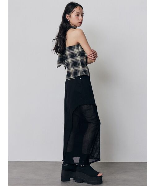 MURUA(ムルーア)の「マルチwayチェックベアブラウス(Tシャツ/カットソー・レディース・ブラウン/ネイビー/ブラック・FREE)」の22枚目の写真