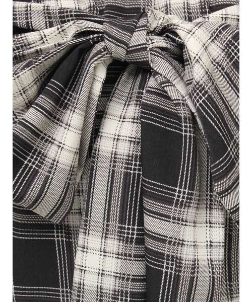 MURUA(ムルーア)の「マルチwayチェックベアブラウス(Tシャツ/カットソー・レディース・ブラウン/ネイビー/ブラック・FREE)」の4枚目の写真