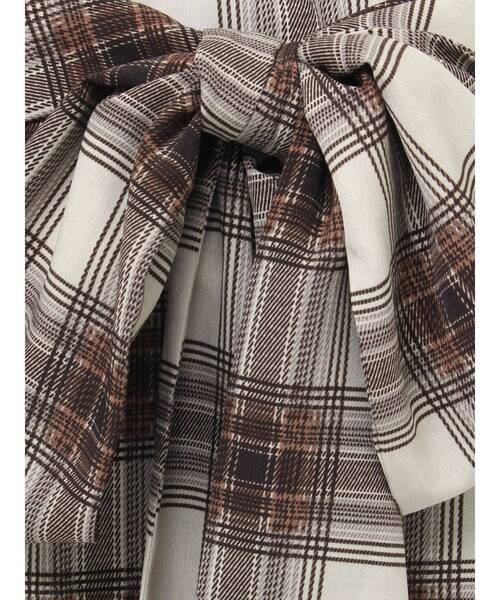 MURUA(ムルーア)の「マルチwayチェックベアブラウス(Tシャツ/カットソー・レディース・ブラウン/ネイビー/ブラック・FREE)」の6枚目の写真