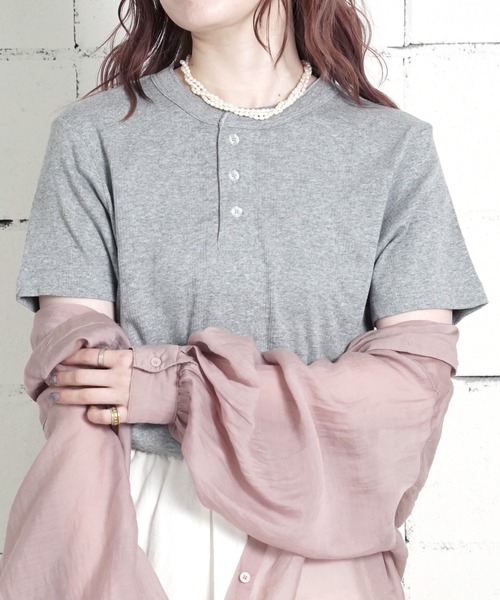 MILLER（ミラー）の「"02"≪Robert P. Miller≫パックT パネルリブ ヘンリーネック Tシャツ（Tシャツ/カットソー・メンズ・ブラック/グレー/オフホワイト・XL/L/M）」の3枚目の写真