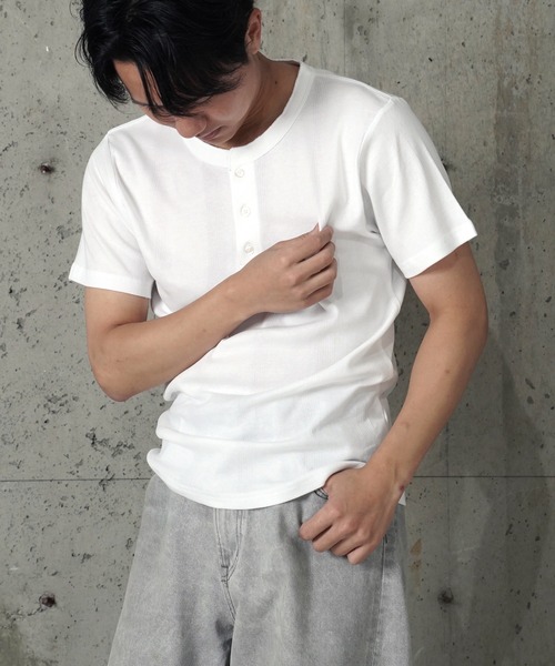 MILLER（ミラー）の「"02"≪Robert P. Miller≫パックT パネルリブ ヘンリーネック Tシャツ（Tシャツ/カットソー・メンズ・ブラック/グレー/オフホワイト・XL/L/M）」の12枚目の写真