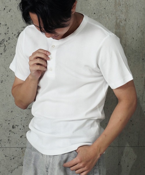 MILLER（ミラー）の「"02"≪Robert P. Miller≫パックT パネルリブ ヘンリーネック Tシャツ（Tシャツ/カットソー・メンズ・ブラック/グレー/オフホワイト・XL/L/M）」の13枚目の写真