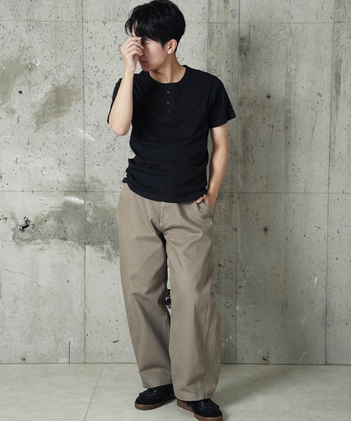 MILLER（ミラー）の「"02"≪Robert P. Miller≫パックT パネルリブ ヘンリーネック Tシャツ（Tシャツ/カットソー・メンズ・ブラック/グレー/オフホワイト・XL/L/M）」の14枚目の写真