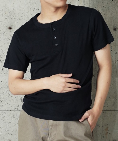 MILLER（ミラー）の「"02"≪Robert P. Miller≫パックT パネルリブ ヘンリーネック Tシャツ（Tシャツ/カットソー・メンズ・ブラック/グレー/オフホワイト・XL/L/M）」の16枚目の写真