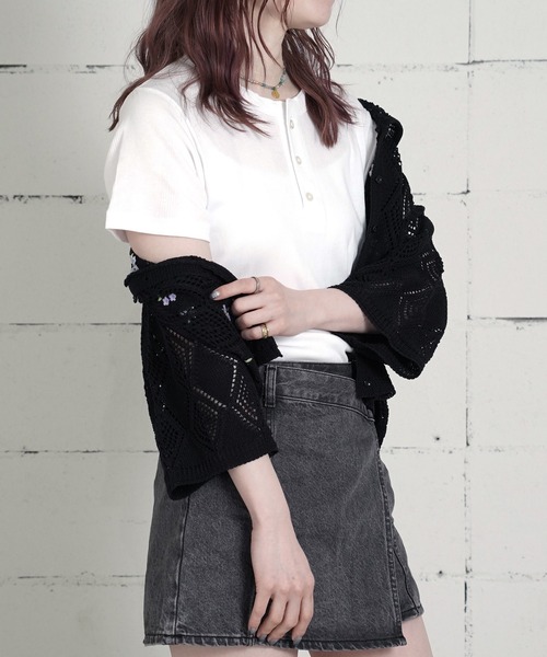 MILLER（ミラー）の「"02"≪Robert P. Miller≫パックT パネルリブ ヘンリーネック Tシャツ（Tシャツ/カットソー・メンズ・ブラック/グレー/オフホワイト・XL/L/M）」の6枚目の写真