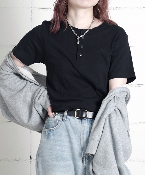 MILLER（ミラー）の「"02"≪Robert P. Miller≫パックT パネルリブ ヘンリーネック Tシャツ（Tシャツ/カットソー・メンズ・ブラック/グレー/オフホワイト・XL/L/M）」の8枚目の写真
