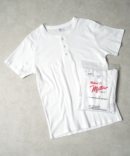 MILLER（ミラー）の「"02"≪Robert P. Miller≫パックT パネルリブ ヘンリーネック Tシャツ（Tシャツ/カットソー・メンズ・ブラック/グレー/オフホワイト・XL/L/M）」の20枚目の写真