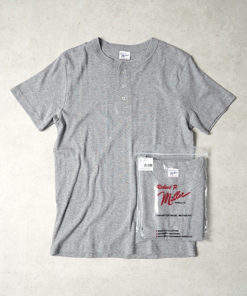 MILLER（ミラー）の「"02"≪Robert P. Miller≫パックT パネルリブ ヘンリーネック Tシャツ（Tシャツ/カットソー・メンズ・ブラック/グレー/オフホワイト・XL/L/M）」の22枚目の写真