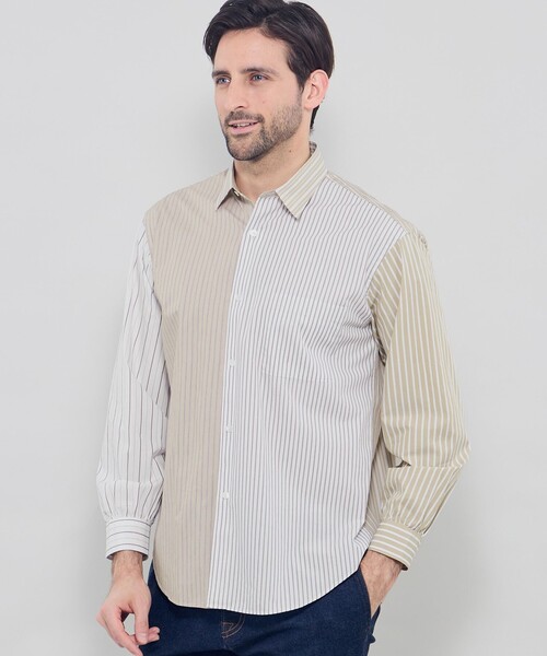 MACKINTOSH LONDON(マッキントッシュ ロンドン)の「クレイジーパターンストライプ レギュラーカラーシャツ(シャツ/ブラウス・メンズ・ブラウン/ホワイト/ブルー系その他2・L/XL/M)」の2枚目の写真