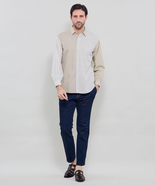 MACKINTOSH LONDON(マッキントッシュ ロンドン)の「クレイジーパターンストライプ レギュラーカラーシャツ(シャツ/ブラウス・メンズ・ブラウン/ホワイト/ブルー系その他2・L/XL/M)」の6枚目の写真