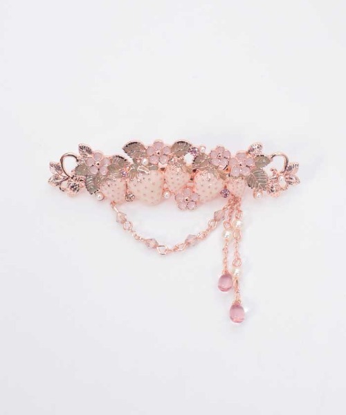 axes femme（アクシーズファム）の「苺モチーフマルチクリップ（バレッタ/ヘアクリップ・レディース・ホワイト/レッド・FREE）」の4枚目の写真