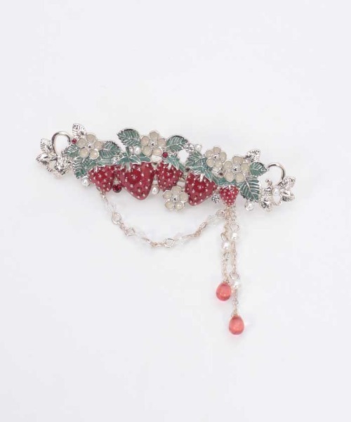 axes femme（アクシーズファム）の「苺モチーフマルチクリップ（バレッタ/ヘアクリップ・レディース・ホワイト/レッド・FREE）」の10枚目の写真
