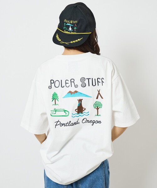 POLeR(ポーラー)の「【POLeR/ポーラー】TOURIST T shirt / スーベニア / Tシャツ / 261MCV052 / ユニセックス(Tシャツ/カットソー・メンズ・ホワイト/ベージュ・L/M)」の3枚目の写真