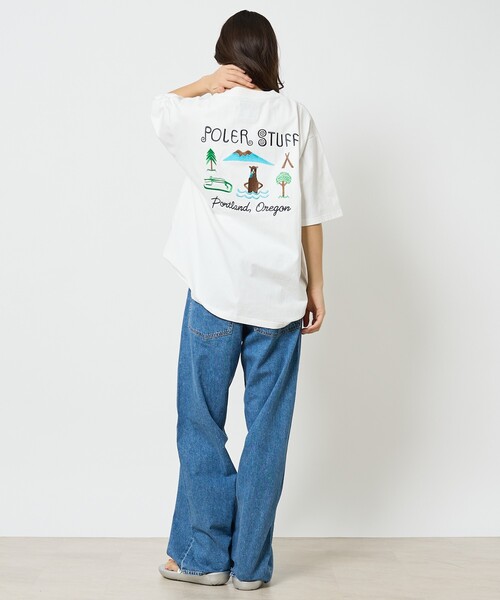 POLeR(ポーラー)の「【POLeR/ポーラー】TOURIST T shirt / スーベニア / Tシャツ / 261MCV052 / ユニセックス(Tシャツ/カットソー・メンズ・ホワイト/ベージュ・L/M)」の5枚目の写真