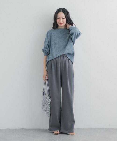 URBAN RESEARCH DOORS（アーバンリサーチドアーズ）の「メランジブークレショートKNIT｜ショート丈/ニット/春ニット/大人カジュアル（ニット/セーター・レディース・ベージュ/ブルー/ブラック系その他・FREE）」の14枚目の写真