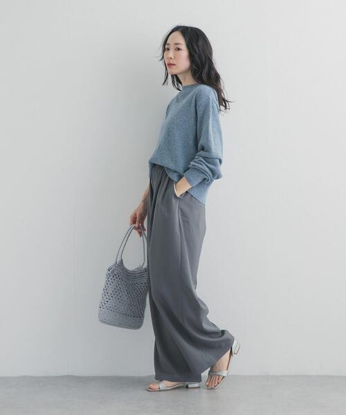 URBAN RESEARCH DOORS（アーバンリサーチドアーズ）の「メランジブークレショートKNIT｜ショート丈/ニット/春ニット/大人カジュアル（ニット/セーター・レディース・ベージュ/ブルー/ブラック系その他・FREE）」の13枚目の写真