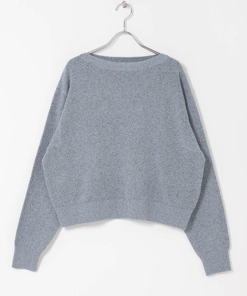 URBAN RESEARCH DOORS（アーバンリサーチドアーズ）の「メランジブークレショートKNIT｜ショート丈/ニット/春ニット/大人カジュアル（ニット/セーター・レディース・ベージュ/ブルー/ブラック系その他・FREE）」の12枚目の写真