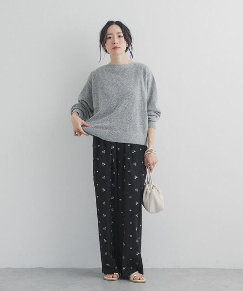 URBAN RESEARCH DOORS（アーバンリサーチドアーズ）の「メランジブークレショートKNIT｜ショート丈/ニット/春ニット/大人カジュアル（ニット/セーター・レディース・ベージュ/ブルー/ブラック系その他・FREE）」の6枚目の写真