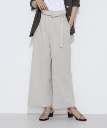 K.T KIYOKO TAKASE | リネン／トリアセテート ハイウエストパンツ(その他パンツ)