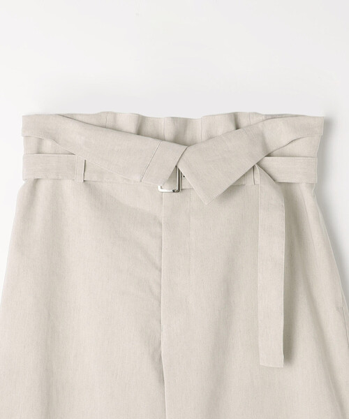 K.T KIYOKO TAKASE（キヨコタカセ）の「リネン／トリアセテート ハイウエストパンツ（その他パンツ・レディース・チャコール/キナリ/ブラウン・9号）」の4枚目の写真