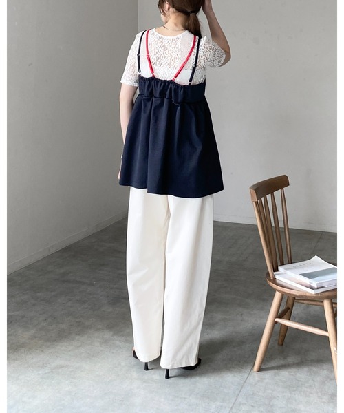 She's Closet(シーズクローゼット)の「配色バイカラーレイヤード風 ペプラム キャミソール ビスチェ(キャミソール・レディース・ネイビー/ブラック/グレイッシュベージュ・FREE)」の20枚目の写真
