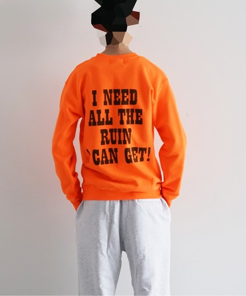 Black Weirdos(ブラックウィドウ)の「Black Weirdos Charlie crewneck sweatshirt(スウェット・メンズ・オレンジ・SMALL)」の5枚目の写真