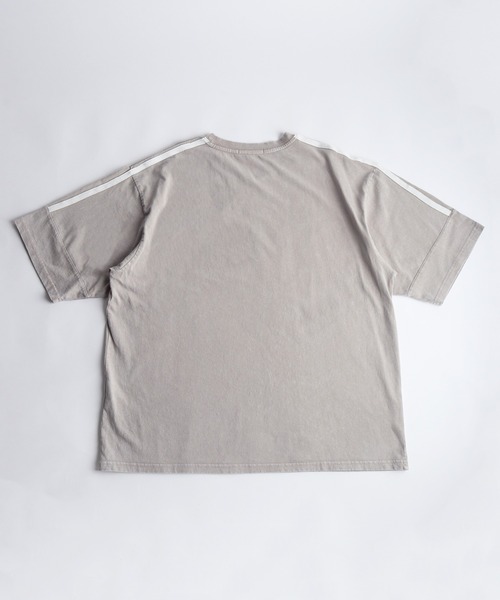 WESTSEA（ウエストシー）の「ピグメント加工 サッカーゲームシャツ 半袖T ライン入り オーバーサイズ（Tシャツ/カットソー・メンズ・ブラック/ブラウン/グレー・M/L）」の15枚目の写真