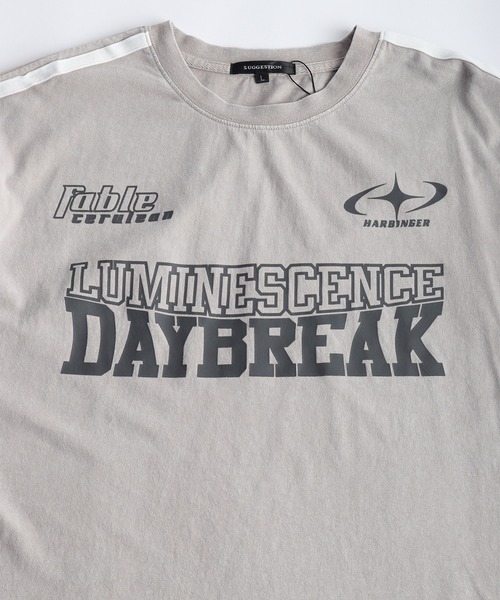 WESTSEA（ウエストシー）の「ピグメント加工 サッカーゲームシャツ 半袖T ライン入り オーバーサイズ（Tシャツ/カットソー・メンズ・ブラック/ブラウン/グレー・M/L）」の16枚目の写真