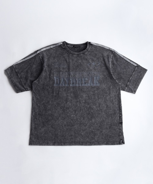 WESTSEA（ウエストシー）の「ピグメント加工 サッカーゲームシャツ 半袖T ライン入り オーバーサイズ（Tシャツ/カットソー・メンズ・ブラック/ブラウン/グレー・M/L）」の10枚目の写真