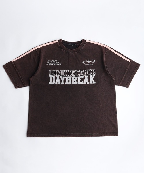 WESTSEA（ウエストシー）の「ピグメント加工 サッカーゲームシャツ 半袖T ライン入り オーバーサイズ（Tシャツ/カットソー・メンズ・ブラック/ブラウン/グレー・M/L）」の18枚目の写真