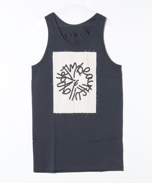 my beautiful landlet（マイビューティフルランドレット）の「【my beautiful landlet】 USA COTTON BIG TANK TOP - print（タンクトップ・メンズ・ブラック/ホワイト/グレー/チャコールグレー・FREE）」の3枚目の写真