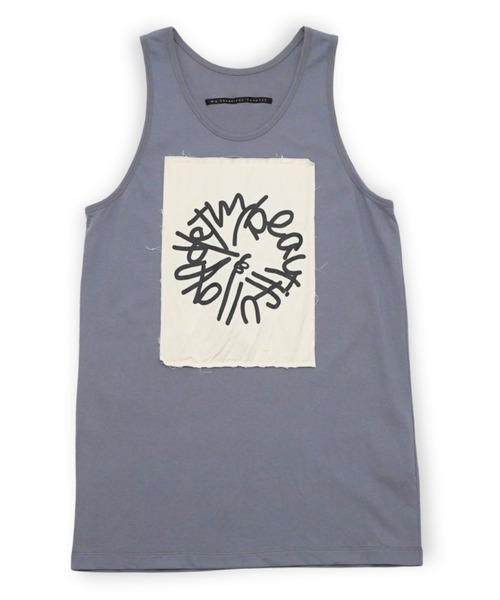 my beautiful landlet(マイビューティフルランドレット)の「【my beautiful landlet】 USA COTTON BIG TANK TOP - print(タンクトップ・メンズ・ブラック/ホワイト/グレー/チャコールグレー・FREE)」の4枚目の写真