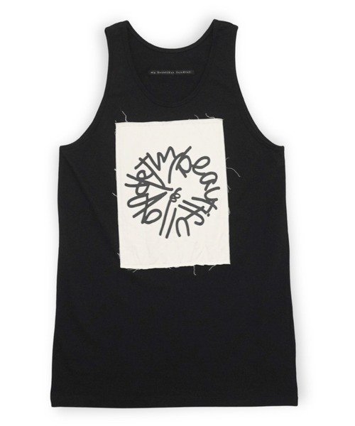 my beautiful landlet(マイビューティフルランドレット)の「【my beautiful landlet】 USA COTTON BIG TANK TOP - print(タンクトップ・メンズ・ブラック/ホワイト/グレー/チャコールグレー・FREE)」の2枚目の写真