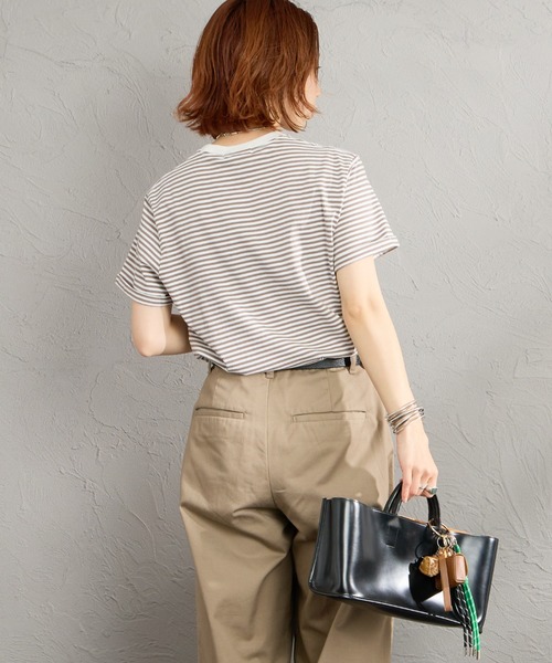 GYMPHLEX（ジムフレックス）の「[GYMPHLEX/ジムフレックス] コットンジャージー ワンポイントロゴ刺繍Tシャツ（Tシャツ/カットソー・レディース・ライトブラウン/ブラック/ブルー/チャコールグレー/ホワイト系/ホワイト・L/14/M）」の10枚目の写真