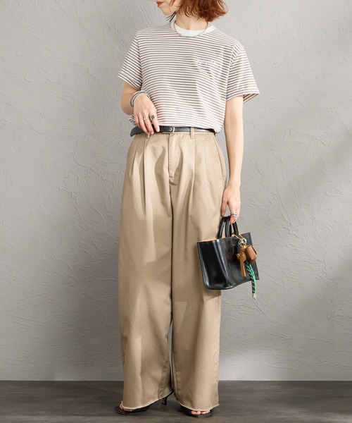 GYMPHLEX（ジムフレックス）の「[GYMPHLEX/ジムフレックス] コットンジャージー ワンポイントロゴ刺繍Tシャツ（Tシャツ/カットソー・レディース・ライトブラウン/ブラック/ブルー/チャコールグレー/ホワイト系/ホワイト・L/14/M）」の7枚目の写真