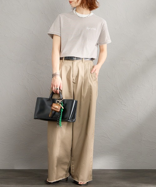 GYMPHLEX（ジムフレックス）の「[GYMPHLEX/ジムフレックス] コットンジャージー ワンポイントロゴ刺繍Tシャツ（Tシャツ/カットソー・レディース・ライトブラウン/ブラック/ブルー/チャコールグレー/ホワイト系/ホワイト・L/14/M）」の11枚目の写真