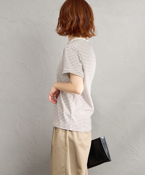 GYMPHLEX（ジムフレックス）の「[GYMPHLEX/ジムフレックス] コットンジャージー ワンポイントロゴ刺繍Tシャツ（Tシャツ/カットソー・レディース・ライトブラウン/ブラック/ブルー/チャコールグレー/ホワイト系/ホワイト・L/14/M）」の14枚目の写真