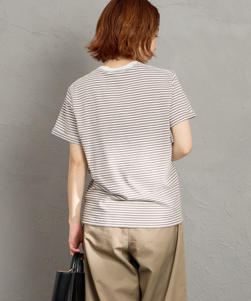 GYMPHLEX（ジムフレックス）の「[GYMPHLEX/ジムフレックス] コットンジャージー ワンポイントロゴ刺繍Tシャツ（Tシャツ/カットソー・レディース・ライトブラウン/ブラック/ブルー/チャコールグレー/ホワイト系/ホワイト・L/14/M）」の15枚目の写真