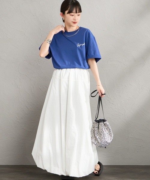 GYMPHLEX（ジムフレックス）の「[GYMPHLEX/ジムフレックス] コットンジャージー ワンポイントロゴ刺繍Tシャツ（Tシャツ/カットソー・レディース・ライトブラウン/ブラック/ブルー/チャコールグレー/ホワイト系/ホワイト・L/14/M）」の8枚目の写真