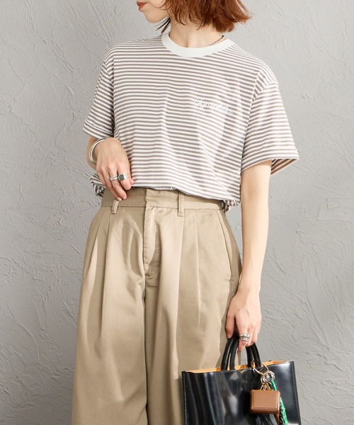 GYMPHLEX（ジムフレックス）の「[GYMPHLEX/ジムフレックス] コットンジャージー ワンポイントロゴ刺繍Tシャツ（Tシャツ/カットソー・レディース・ライトブラウン/ブラック/ブルー/チャコールグレー/ホワイト系/ホワイト・L/14/M）」の16枚目の写真