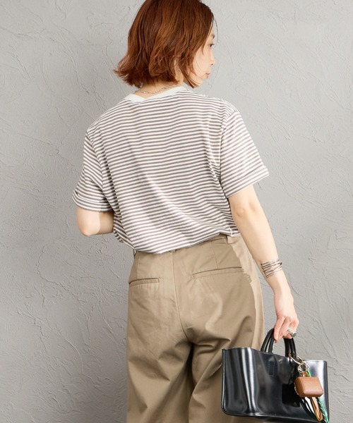 GYMPHLEX（ジムフレックス）の「[GYMPHLEX/ジムフレックス] コットンジャージー ワンポイントロゴ刺繍Tシャツ（Tシャツ/カットソー・レディース・ライトブラウン/ブラック/ブルー/チャコールグレー/ホワイト系/ホワイト・L/14/M）」の17枚目の写真