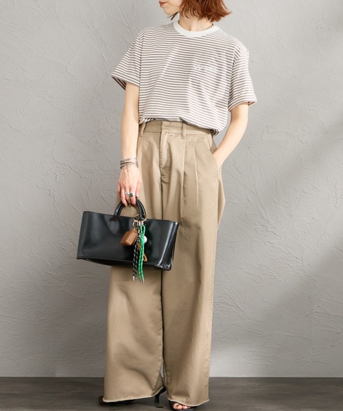 GYMPHLEX（ジムフレックス）の「[GYMPHLEX/ジムフレックス] コットンジャージー ワンポイントロゴ刺繍Tシャツ（Tシャツ/カットソー・レディース・ライトブラウン/ブラック/ブルー/チャコールグレー/ホワイト系/ホワイト・L/14/M）」の18枚目の写真