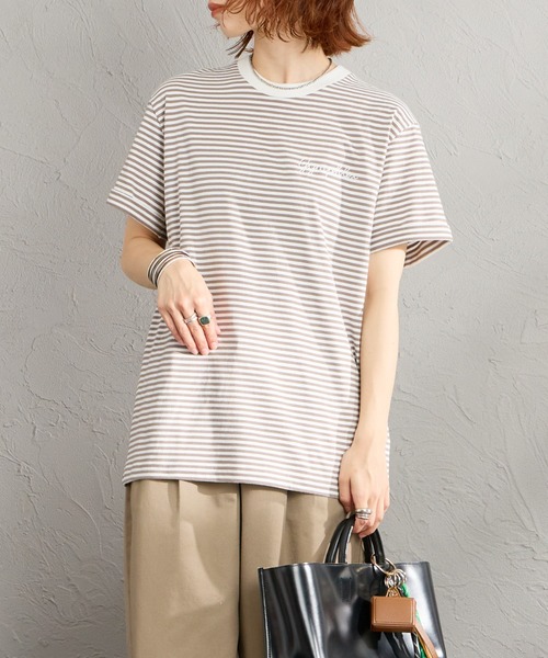 GYMPHLEX（ジムフレックス）の「[GYMPHLEX/ジムフレックス] コットンジャージー ワンポイントロゴ刺繍Tシャツ（Tシャツ/カットソー・レディース・ライトブラウン/ブラック/ブルー/チャコールグレー/ホワイト系/ホワイト・L/14/M）」の20枚目の写真