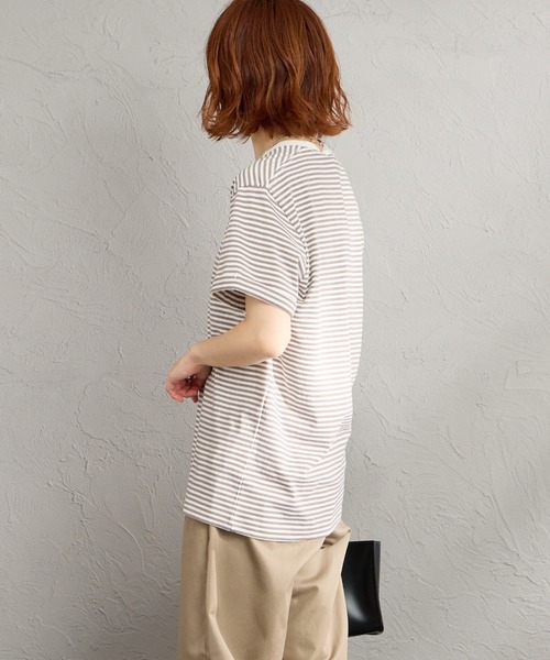 GYMPHLEX（ジムフレックス）の「[GYMPHLEX/ジムフレックス] コットンジャージー ワンポイントロゴ刺繍Tシャツ（Tシャツ/カットソー・レディース・ライトブラウン/ブラック/ブルー/チャコールグレー/ホワイト系/ホワイト・L/14/M）」の21枚目の写真