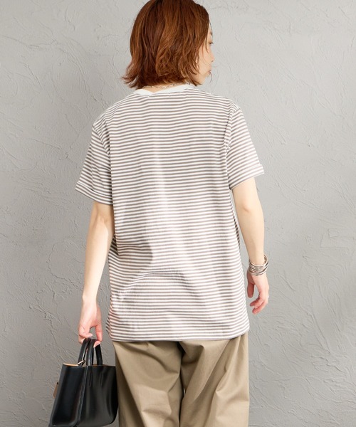 GYMPHLEX（ジムフレックス）の「[GYMPHLEX/ジムフレックス] コットンジャージー ワンポイントロゴ刺繍Tシャツ（Tシャツ/カットソー・レディース・ライトブラウン/ブラック/ブルー/チャコールグレー/ホワイト系/ホワイト・L/14/M）」の22枚目の写真