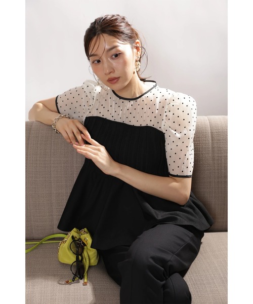 JUSGLITTY(ジャスグリッティー)の「5分袖ドットブラウスレイヤードニット(ニット/セーター・レディース・ホワイト系その他/ブラック系その他2・2)」の16枚目の写真