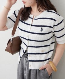 新色入荷【U.S. POLO ASSN. ×RMAF】ケーブル半袖カーディガン